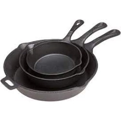 CAST IRON 3 PIECE FRY SET