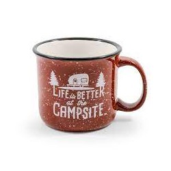 LIBATC CERAMIC RED CAMPING MUG