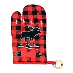 RED PLAID OVEN MITT MOOSE...