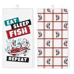 EAT SLEEP FISH TOWEL