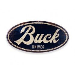 TIN SIGN BUCK KNIVES OVAL