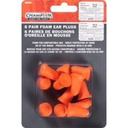 CHAMPION EAR PLUGS - 6 Pack