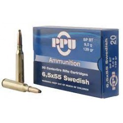 PPU AMMO 6.5X55 139GR FMJ BT