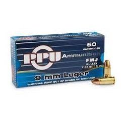 PPU AMMO 9MM-115 GR FMJ